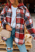Casual Hooded Button Front Plaid Print Shacket