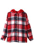 Casual Hooded Button Front Plaid Print Shacket
