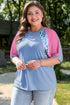 Casual Leopard Print Mixed Panel Plus Size Tee