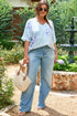 Casual Leopard Print Short Sleeve V Neck Blouse