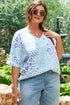 Casual Leopard Print Short Sleeve V Neck Blouse
