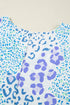 Casual Leopard Print Short Sleeve V Neck Blouse
