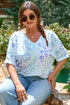Casual Leopard Print Short Sleeve V Neck Blouse