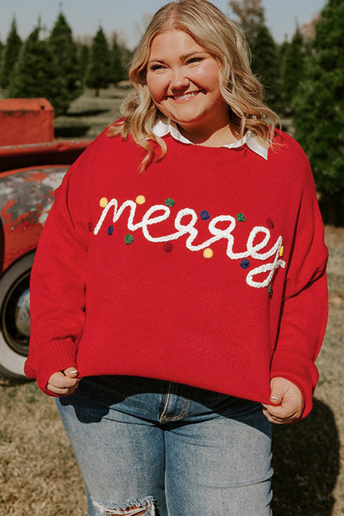 Casual Letter Print Graphic Pullover Knit Sweater