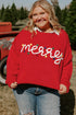 Casual Letter Print Graphic Pullover Knit Sweater