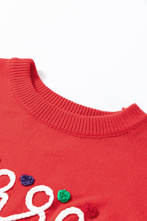 Casual Letter Print Graphic Pullover Knit Sweater