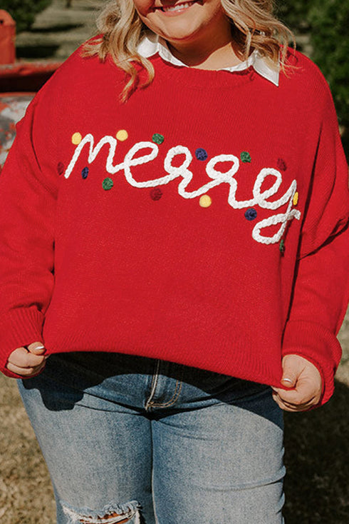 Casual Letter Print Graphic Pullover Knit Sweater