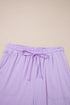Casual Mineral Wash Drawstring Wide Leg Pant Set