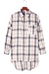 Casual Oversized Split Hem Detail Plaid Shacket
