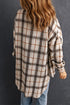 Casual Oversized Split Hem Detail Plaid Shacket