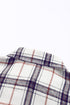 Casual Oversized Split Hem Detail Plaid Shacket