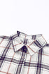 Casual Oversized Split Hem Detail Plaid Shacket