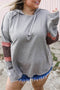 Casual Patchwork Detail Long Sleeve Pullover Hoodie