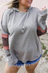 Casual Patchwork Detail Long Sleeve Pullover Hoodie