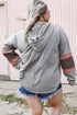 Casual Patchwork Detail Long Sleeve Pullover Hoodie