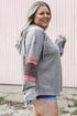 Casual Patchwork Detail Long Sleeve Pullover Hoodie