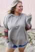 Casual Patchwork Detail Long Sleeve Pullover Hoodie