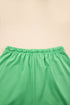 Casual Patchwork Drawstring V Neck Drop Shoulder Short Sets