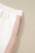 Casual Patchwork Drop Shoulder Pullover Short Sets