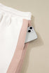 Casual Patchwork Drop Shoulder Pullover Short Sets