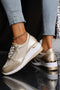 Casual Patchwork Faux Leather Lace Up Zipper Sneakers