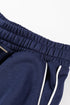 Casual Piping Zipped Pullover Wide Leg Pant Set
