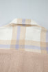 Casual Plaid Patchwork Sherpa Fleece Collared Long Coat