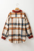 Casual Plaid Print Buttoned Collared Plus Size Outerwear