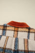 Casual Plaid Print Buttoned Collared Plus Size Outerwear
