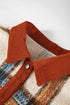Casual Plaid Print Buttoned Collared Plus Size Outerwear