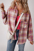 Casual Plaid Print Chest Pocket Long Sleeve Shacket
