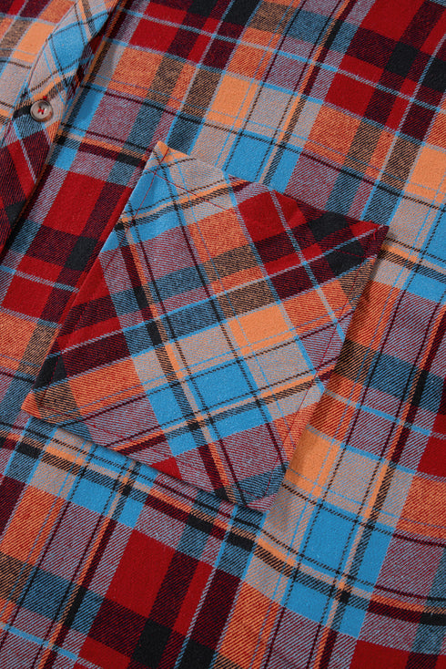 Casual Plaid Print Cotton Button Up Shirt