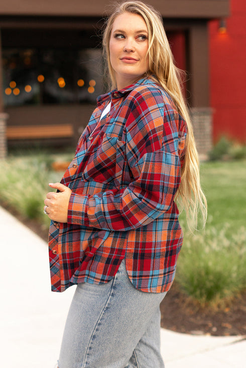 Casual Plaid Print Cotton Button Up Shirt