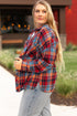 Casual Plaid Print Cotton Button Up Shirt