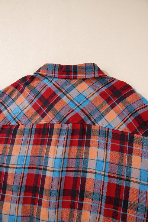 Casual Plaid Print Cotton Button Up Shirt