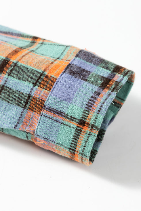 Casual Plaid Print Cotton Button Up Shirt