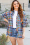 Casual Plaid Print Cotton Button Up Shirt