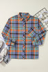 Casual Plaid Print Cotton Button Up Shirt