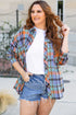 Casual Plaid Print Cotton Button Up Shirt