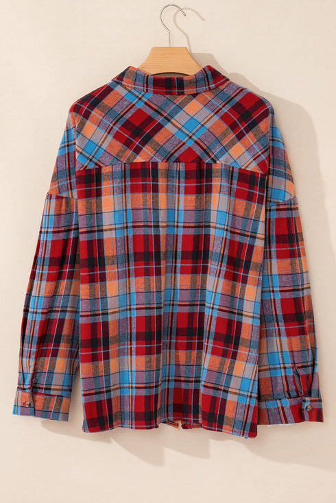 Casual Plaid Print Cotton Button Up Shirt