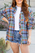 Casual Plaid Print Cotton Button Up Shirt