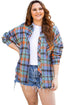 Casual Plaid Print Cotton Button Up Shirt