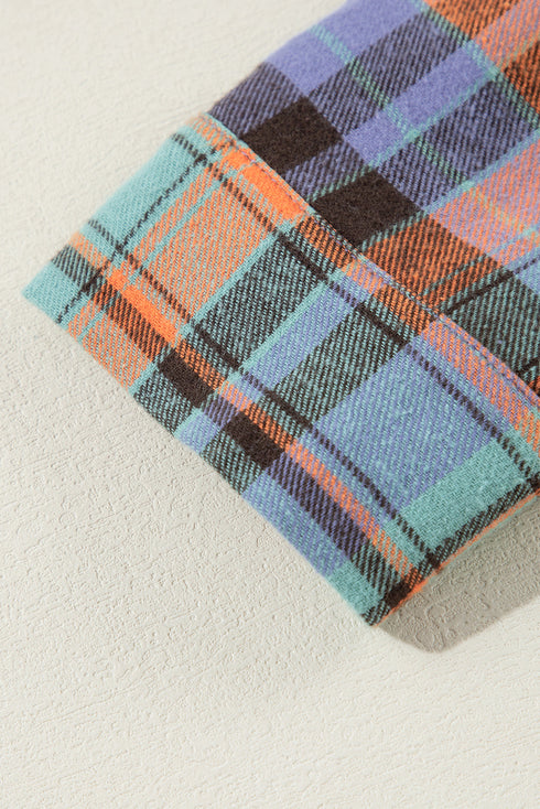 Casual Plaid Print Cotton Button Up Shirt