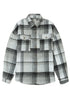 Casual Plaid Print Flap Pocket Button Down Shacket