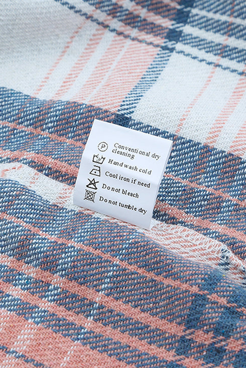 Casual Plaid Print Flap Pocket Button Down Shacket