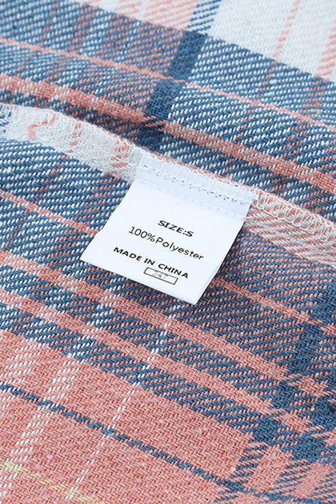 Casual Plaid Print Flap Pocket Button Down Shacket