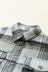Casual Plaid Print Flap Pocket Button Down Shacket