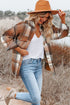 Casual Plaid Print Flap Pocket Button Down Shacket