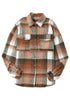 Casual Plaid Print Flap Pocket Button Down Shacket