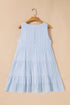 Casual Plaid Tiered Sleeveless A Line Mini Dresses